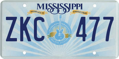 MS license plate ZKC477