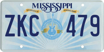 MS license plate ZKC479