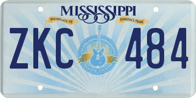 MS license plate ZKC484