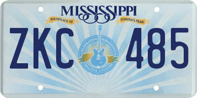 MS license plate ZKC485