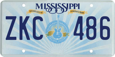 MS license plate ZKC486