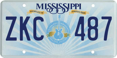 MS license plate ZKC487
