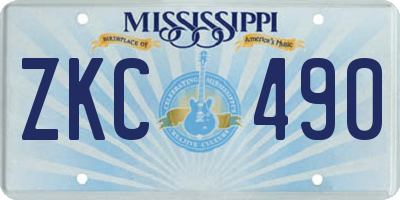 MS license plate ZKC490