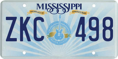 MS license plate ZKC498