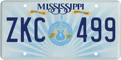 MS license plate ZKC499