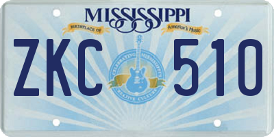 MS license plate ZKC510
