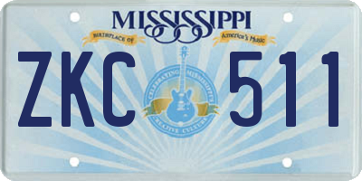 MS license plate ZKC511