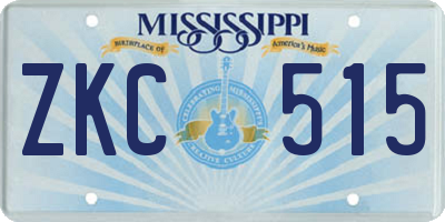 MS license plate ZKC515