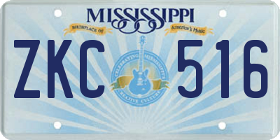 MS license plate ZKC516