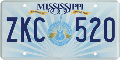 MS license plate ZKC520