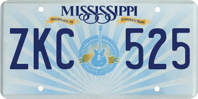 MS license plate ZKC525