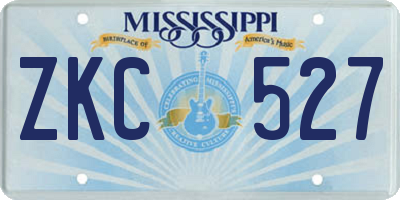MS license plate ZKC527