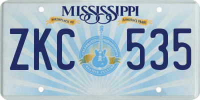 MS license plate ZKC535