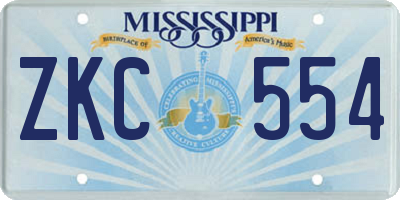 MS license plate ZKC554
