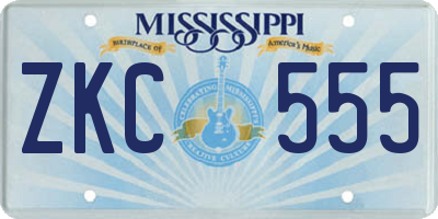 MS license plate ZKC555