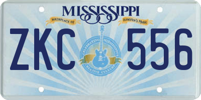 MS license plate ZKC556