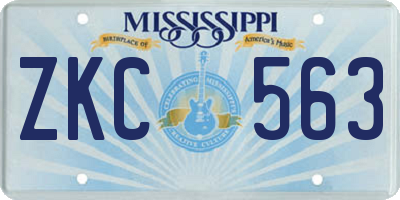 MS license plate ZKC563
