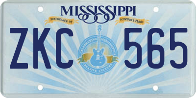 MS license plate ZKC565