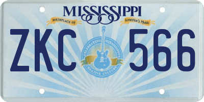 MS license plate ZKC566