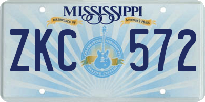 MS license plate ZKC572