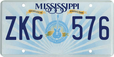 MS license plate ZKC576