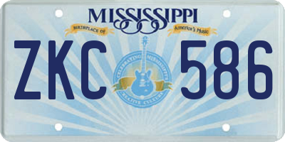 MS license plate ZKC586