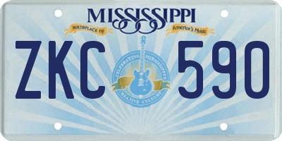 MS license plate ZKC590