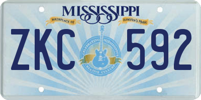 MS license plate ZKC592