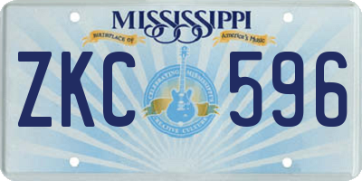 MS license plate ZKC596