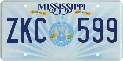 MS license plate ZKC599
