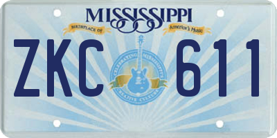 MS license plate ZKC611
