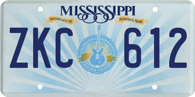 MS license plate ZKC612