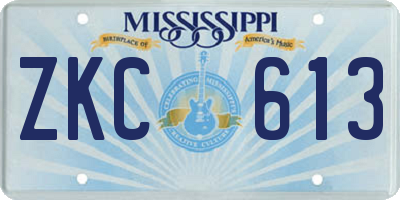 MS license plate ZKC613