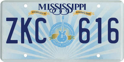 MS license plate ZKC616
