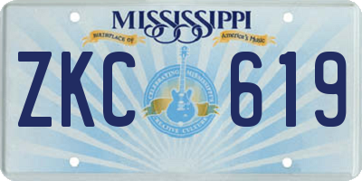 MS license plate ZKC619