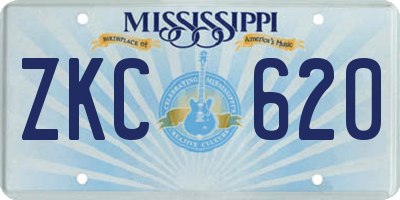 MS license plate ZKC620