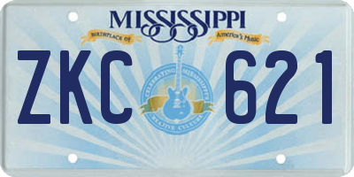 MS license plate ZKC621