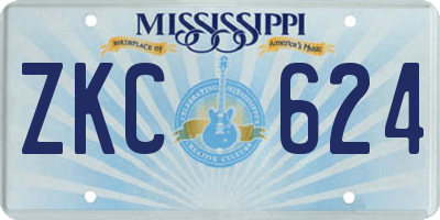 MS license plate ZKC624