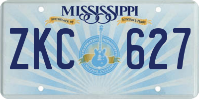 MS license plate ZKC627