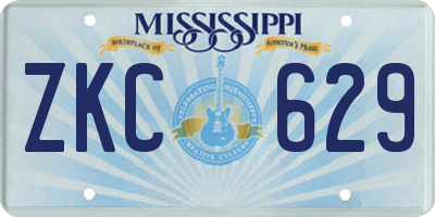 MS license plate ZKC629