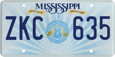 MS license plate ZKC635