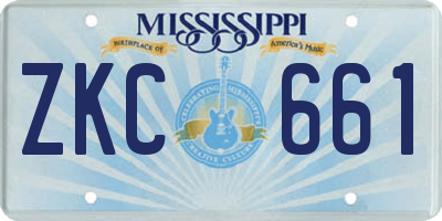 MS license plate ZKC661