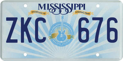 MS license plate ZKC676