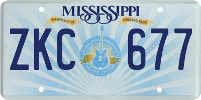 MS license plate ZKC677