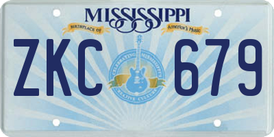 MS license plate ZKC679