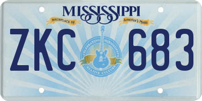 MS license plate ZKC683