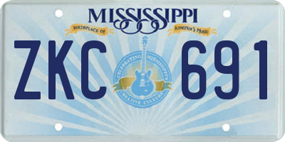 MS license plate ZKC691