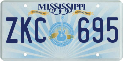 MS license plate ZKC695
