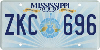 MS license plate ZKC696