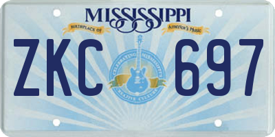 MS license plate ZKC697